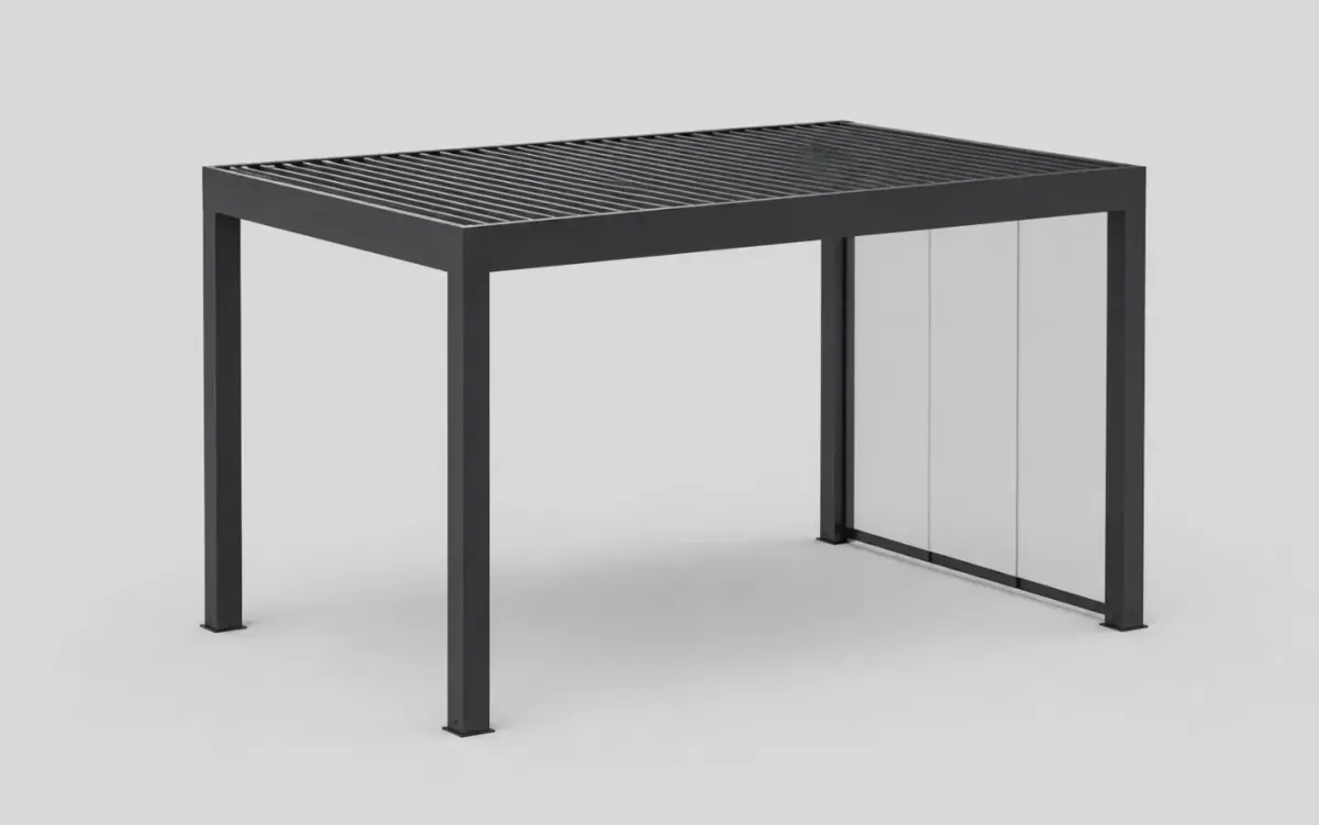Prodotto pergola mostrato in un'anteprima 3D con una presentazione neutra