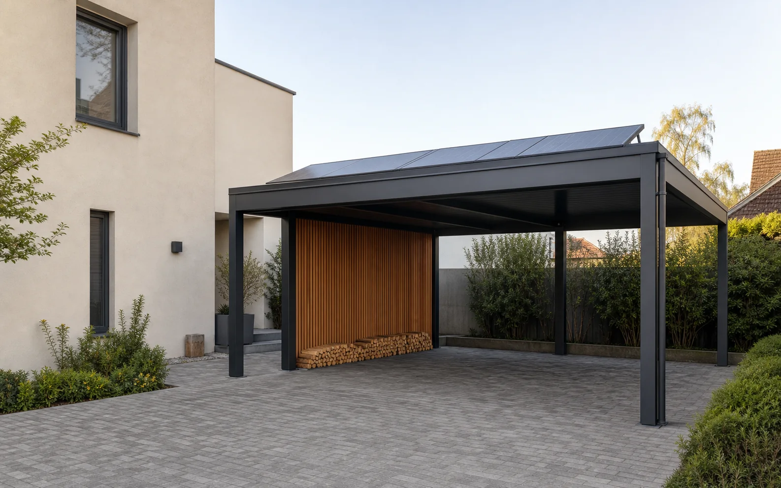 Vista 3D di un prodotto configurabile (pergola) per spiegare Australia: configuratori di pergole e carport, software su misura e lancio.